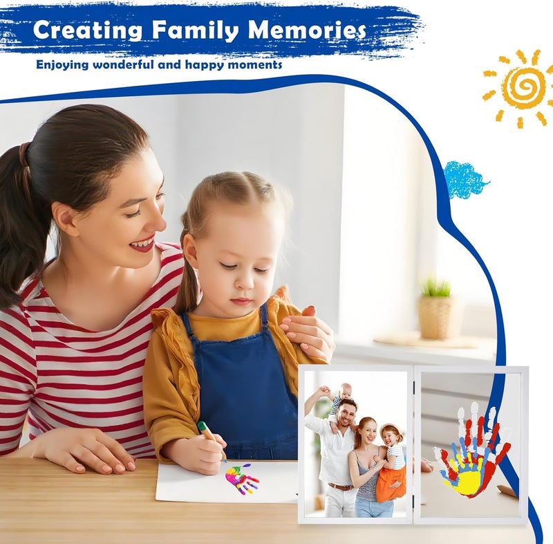 CHERRY CHEERS Family Handprint Kit with Picture Frame – DIY Hand Print Keepsake Gift for Parents & Kids, Handprint Craft for Family Memory Making & Home Decor (with Picture Frame) - Image 4